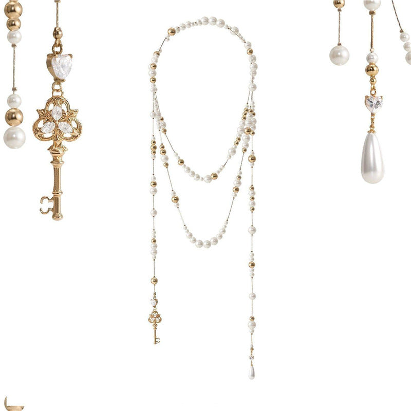 Water Drop Broken Pearl Long Layered Necklace Vera Lux