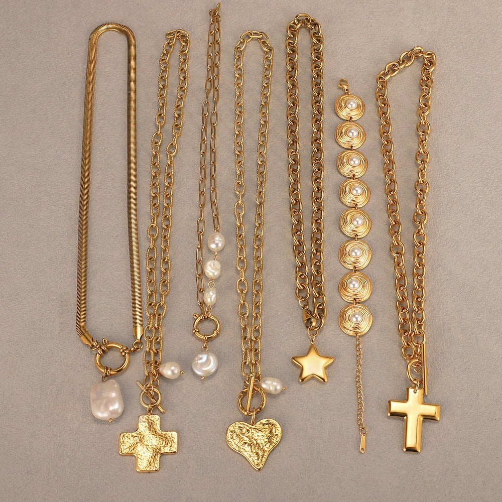 Light luxury and sophisticated sweater chain/pearl necklace Vera Lux
