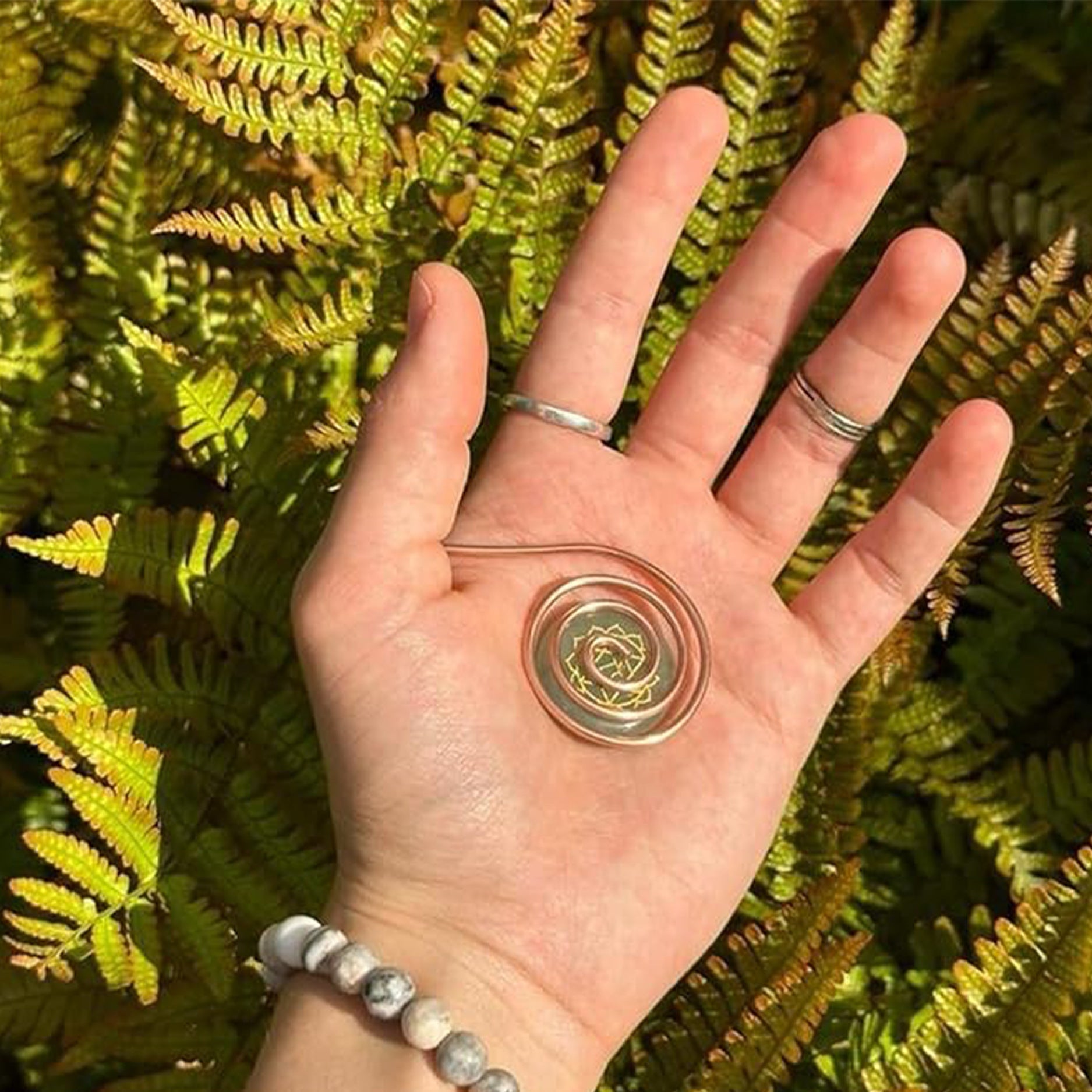 Fashionable Personalized Spiral Palm Ring Earrings Vera Lux