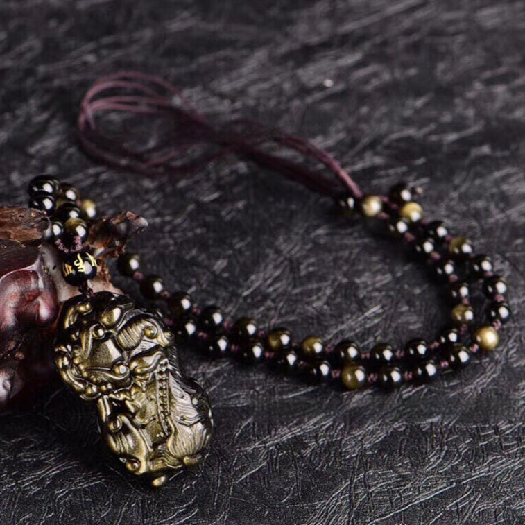 Natural Citrine Pixiu Pendant Necklace For Men Vera Lux