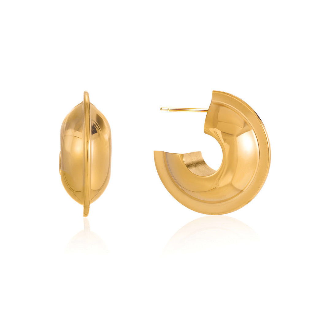 Chunky Stainless Steel C Hoop Earrings Vera Lux