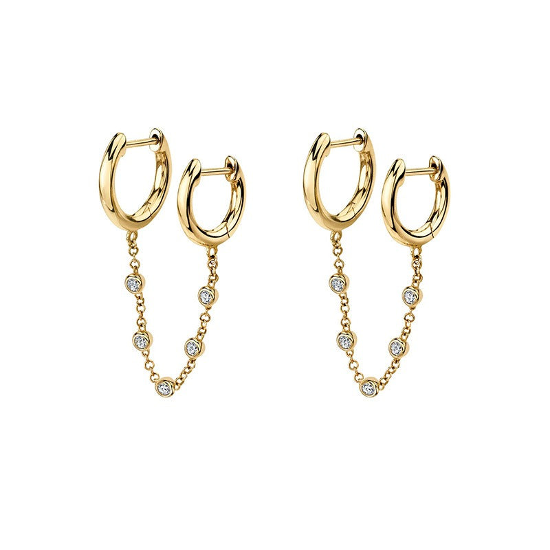 18K Gold Punk & Hip-Hop Style Light Luxury Earrings Vera Lux