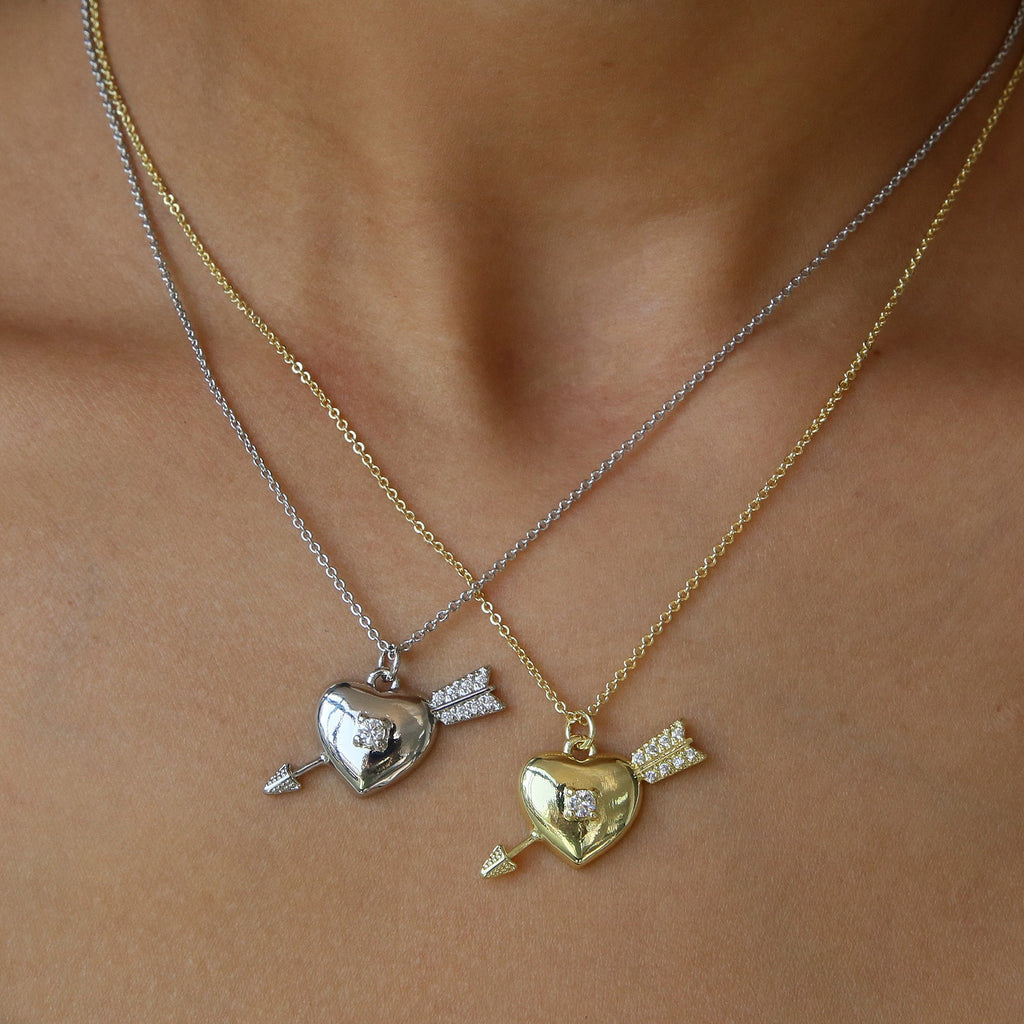Heart-shaped Fashionable Delicate Clavicle-length Pendant Necklace Vera Lux