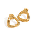 18K gold geometric triangle with hollow design light luxury fashion earrings Vera Lux