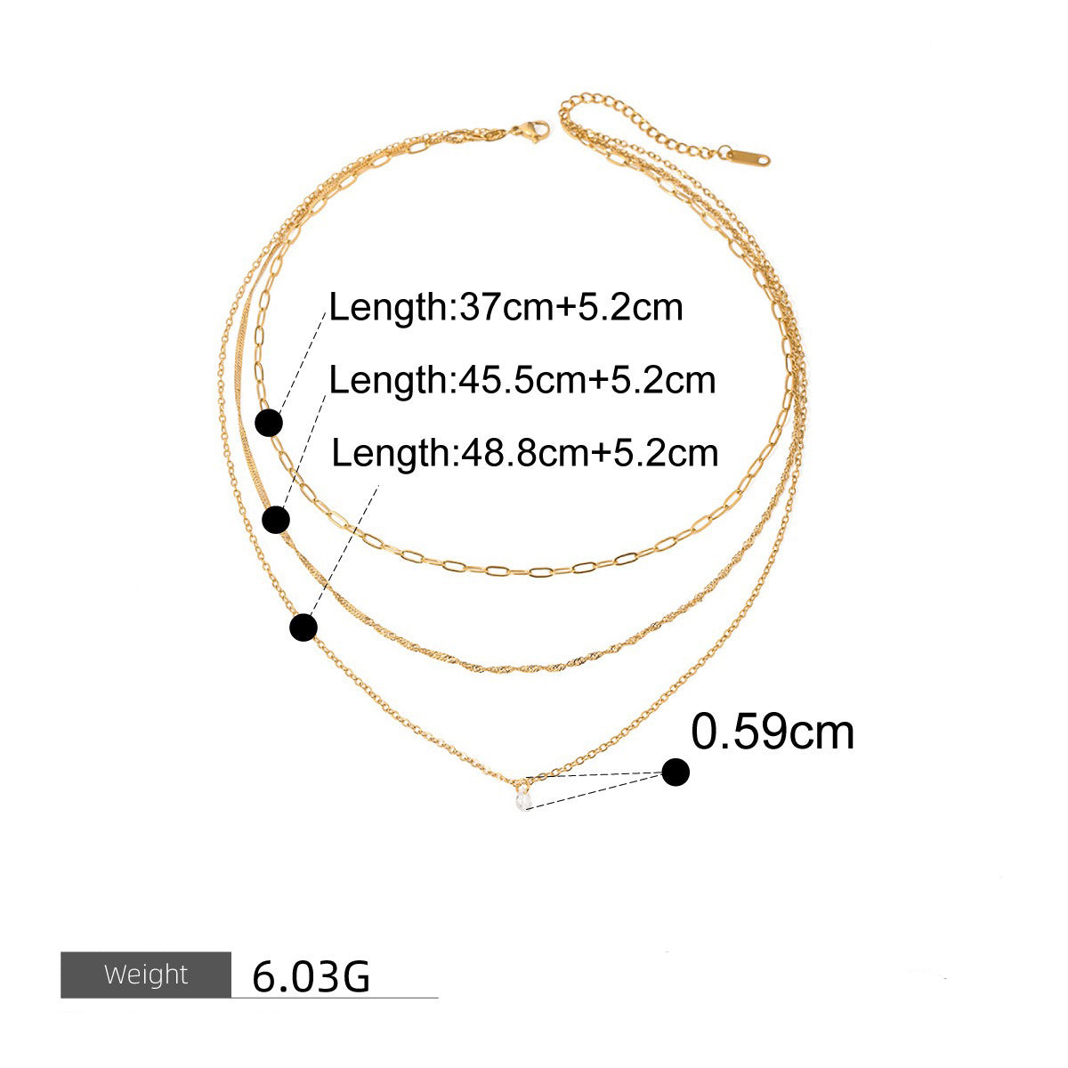18K Gold Geometric Design Trendy Personality Necklace Vera Lux