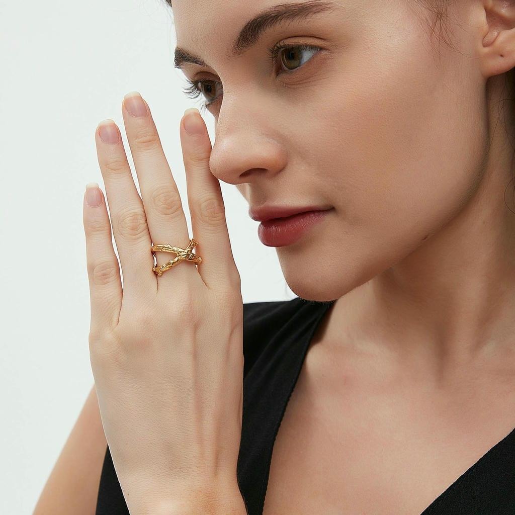 18K gold ring of light luxury high-end jewelry Vera Lux