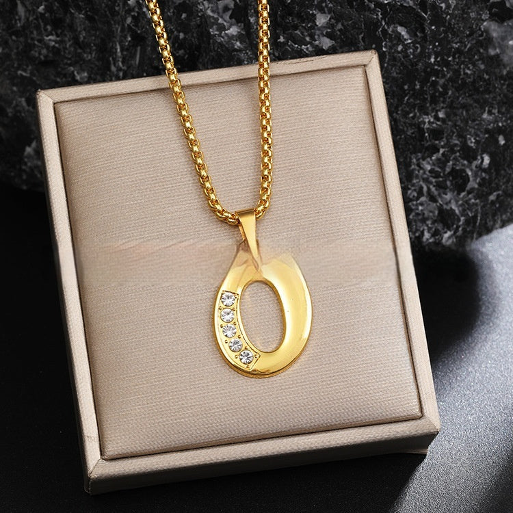 26 Diamond-Encrusted English Alphabet Necklaces Vera Lux