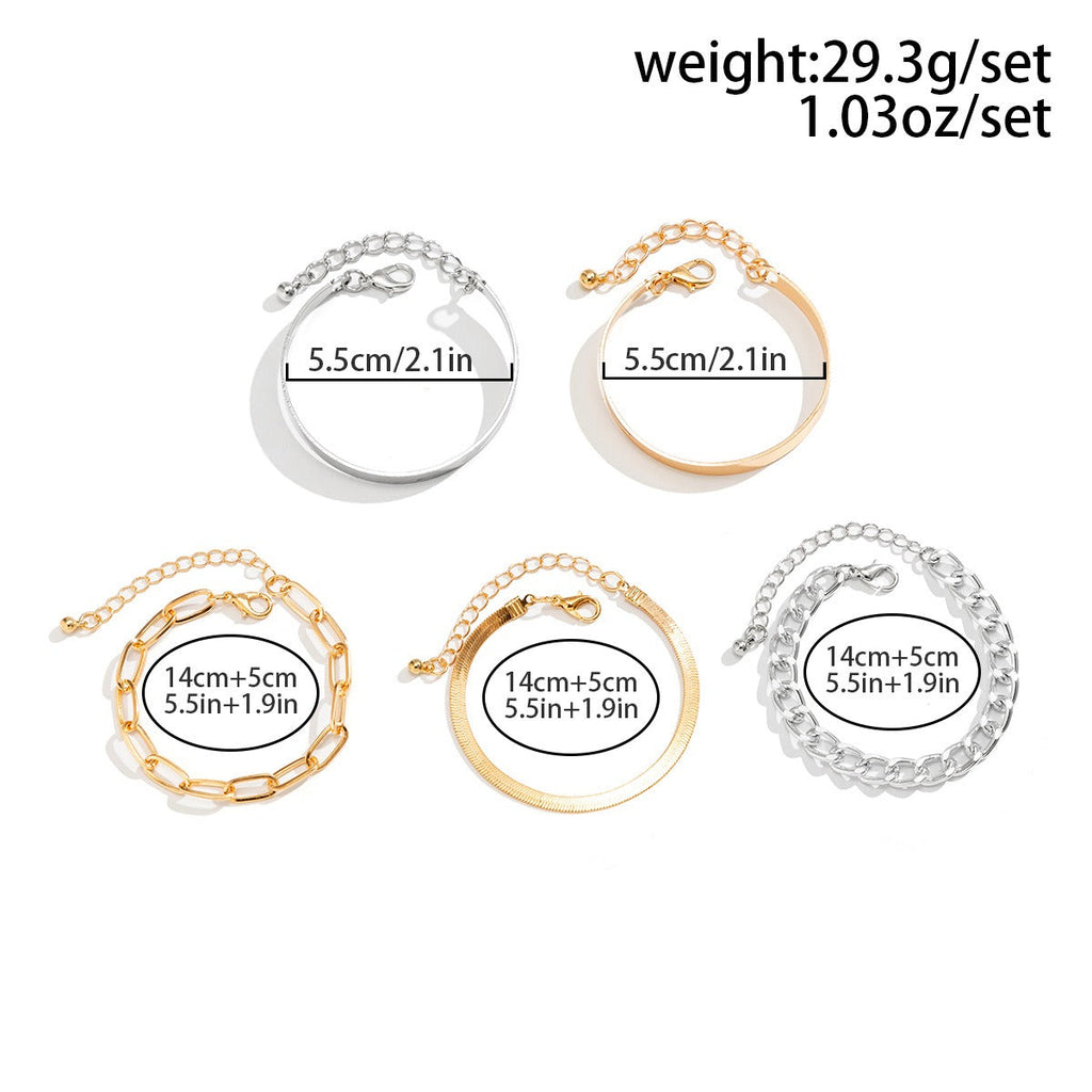 Smooth C-shaped mixed twist O-shaped bracelet Vera Lux