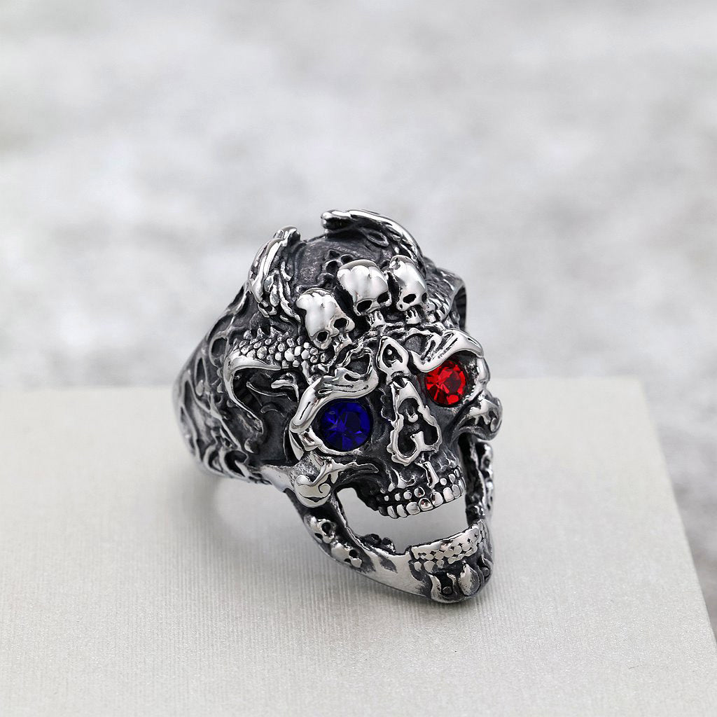 European And American Retro Stainless Steel Mens Ring, Bold And Punk-style Vera Lux