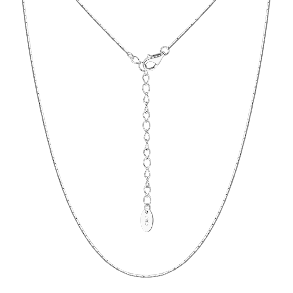 925 Sterling Silver Sterling  Chain Necklace with Adjustable Extender and S Charm Vera Lux