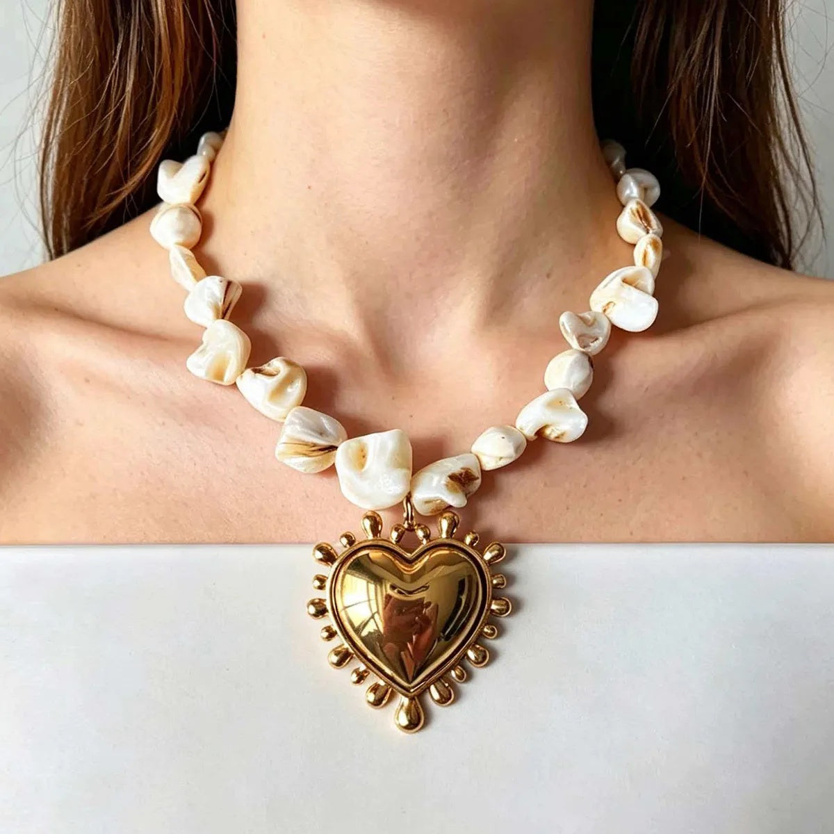 Stainless Steel Vacuum-plated 18K Gold Pendant Necklace Vera Lux