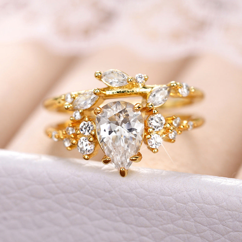 Branch-and-Leaf Fashion Zircon Personalized Ring Vera Lux