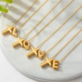 New Cross Bubble 26 Letter Versatile Gold Necklace Vera Lux