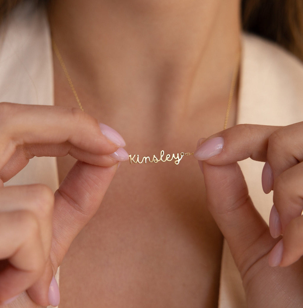 Custom Minimal Script Name Necklace Vera Lux