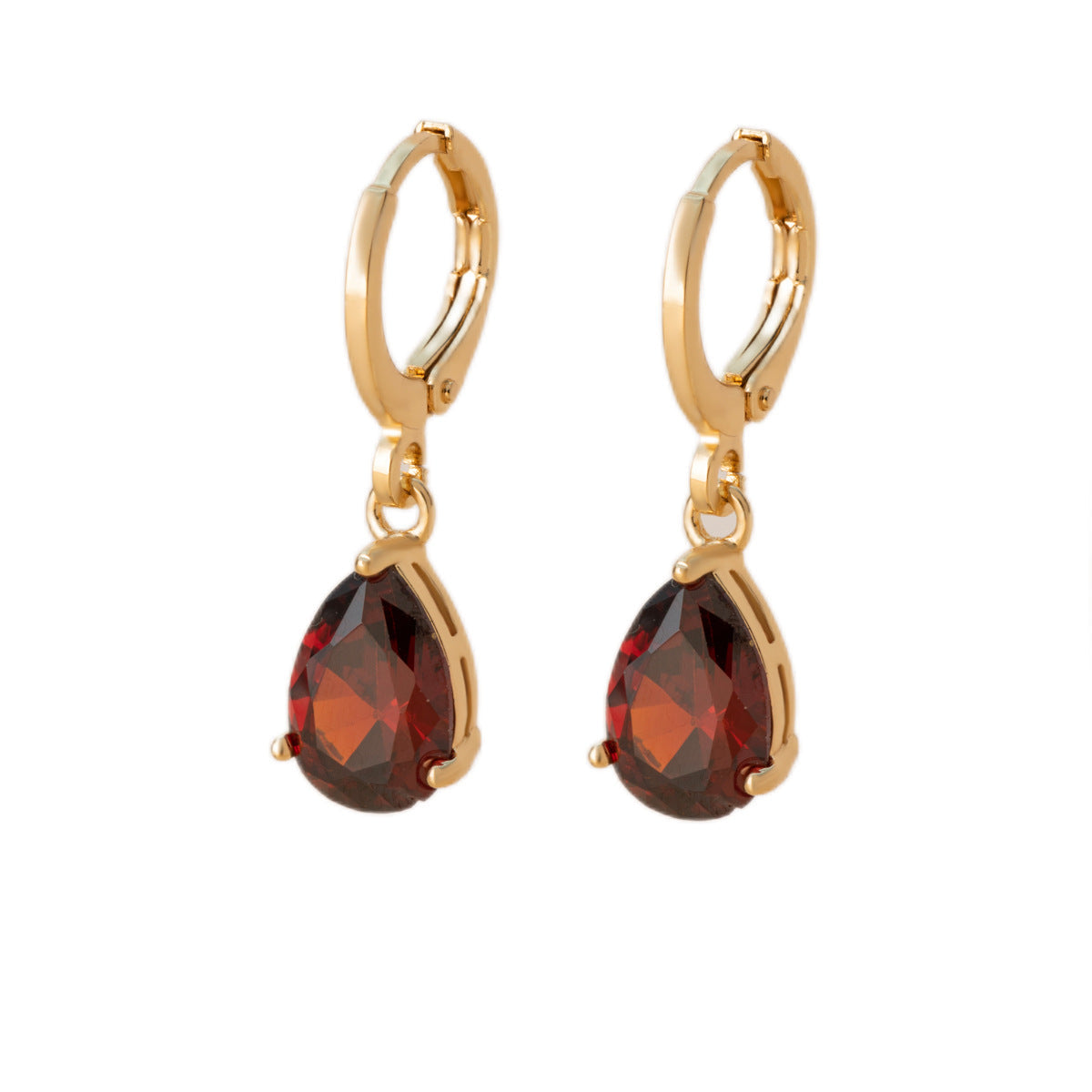 Retro Copper Inlaid Colorful Zircon Earrings Versatile For Women Vera Lux