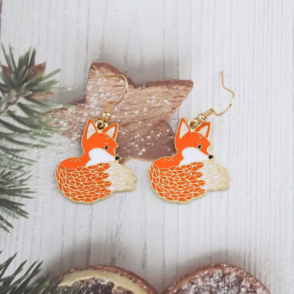 Fashionable  Personalized Forest-Style Cartoon Fox Earrings Vera Lux