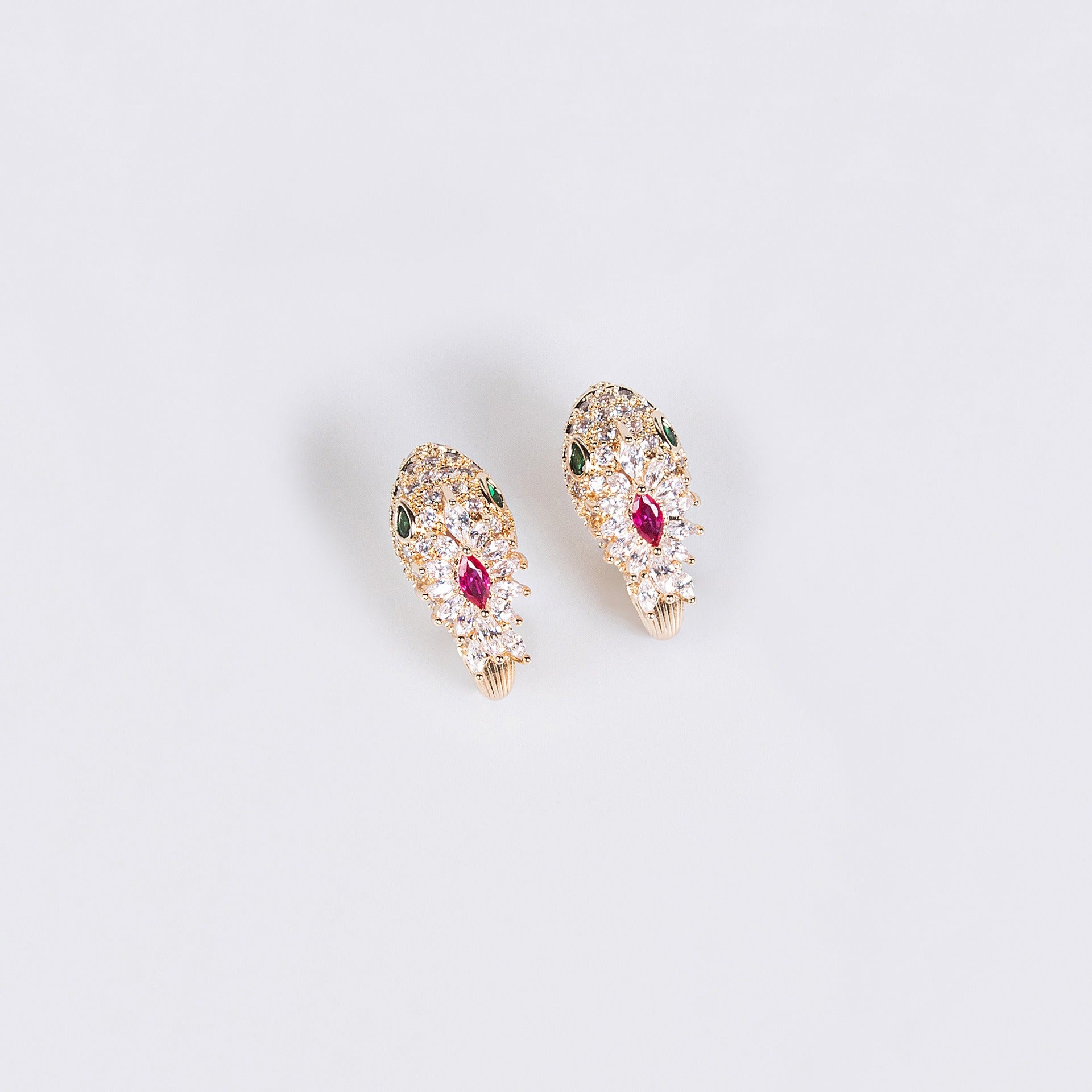 S925 Silver Needle Zircon Snake Stud Earrings Vera Lux