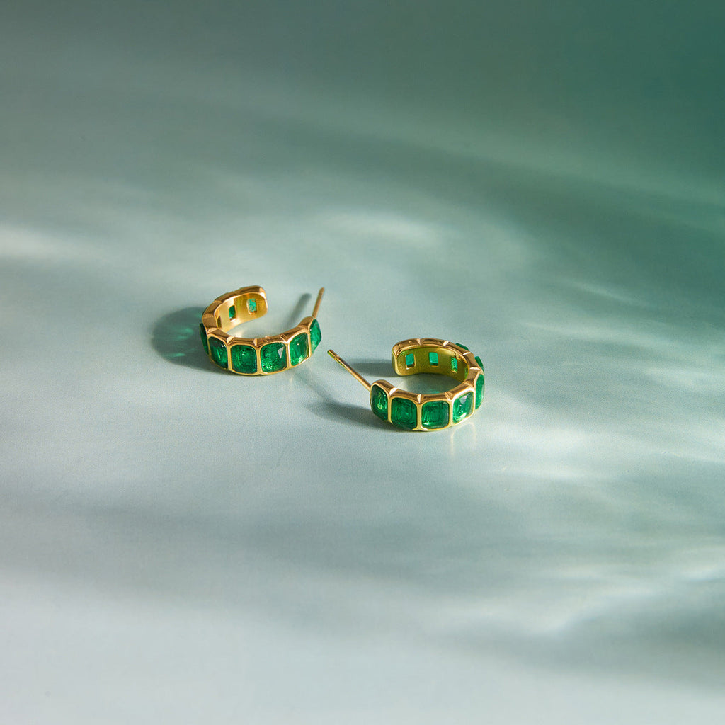 Green Zircon Hoop Earring Collection Vera Lux