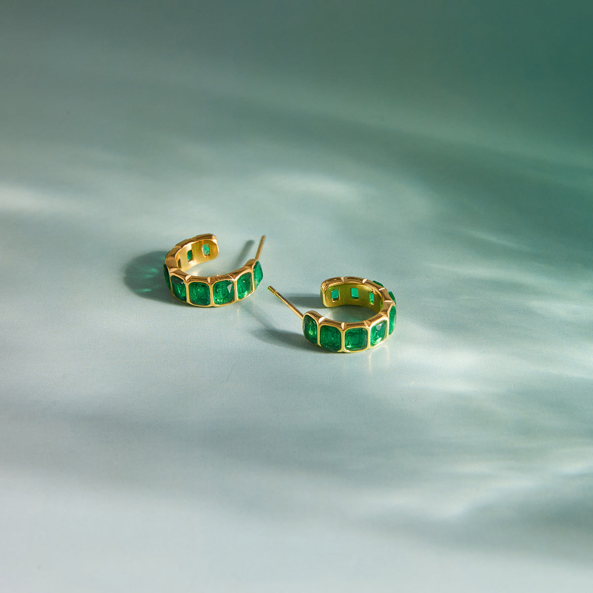 Green Zircon Hoop Earring Collection Vera Lux