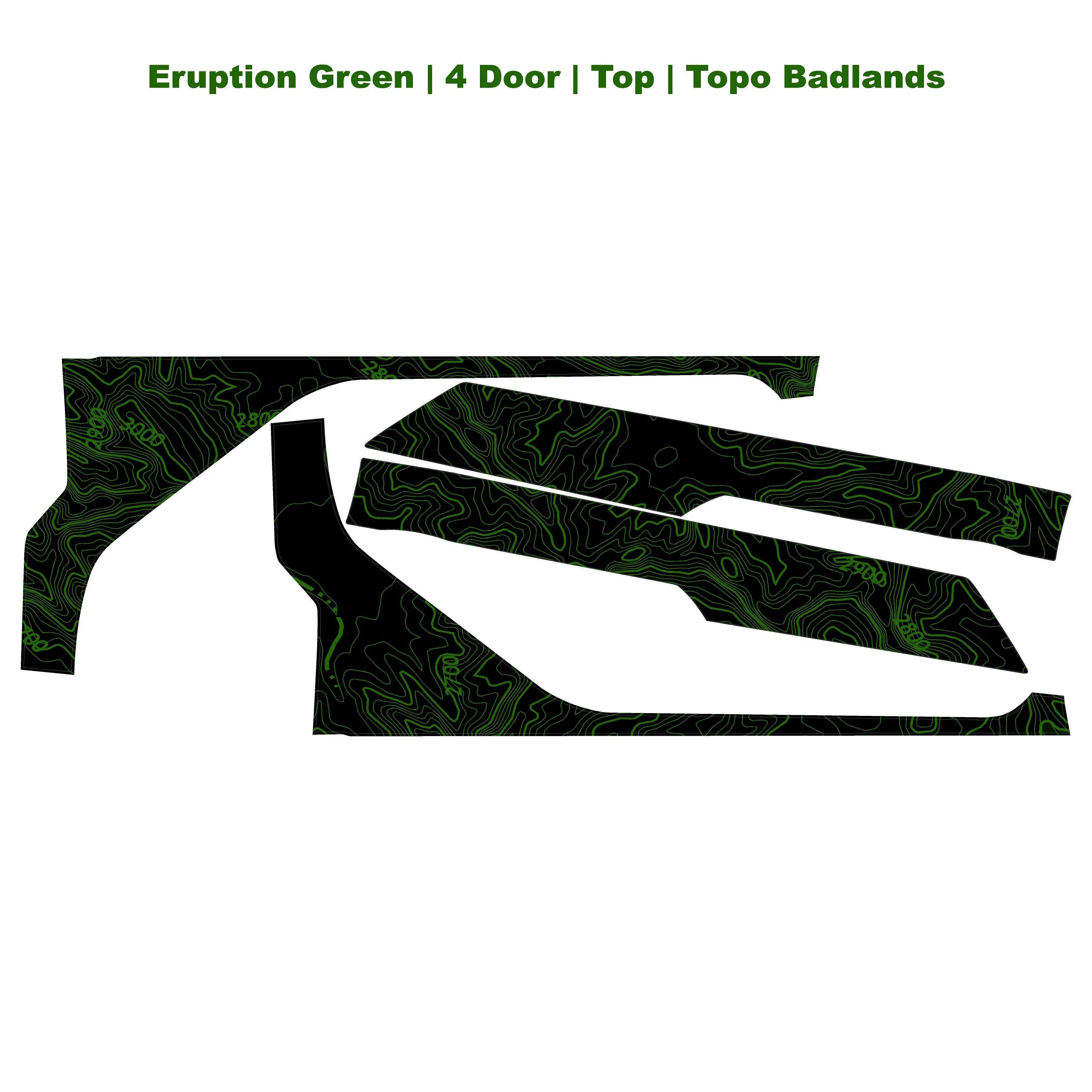 Topographic Upper Door Overlay Kit (Printed Series) - 2021+ Bronco 4 Door StickerFab