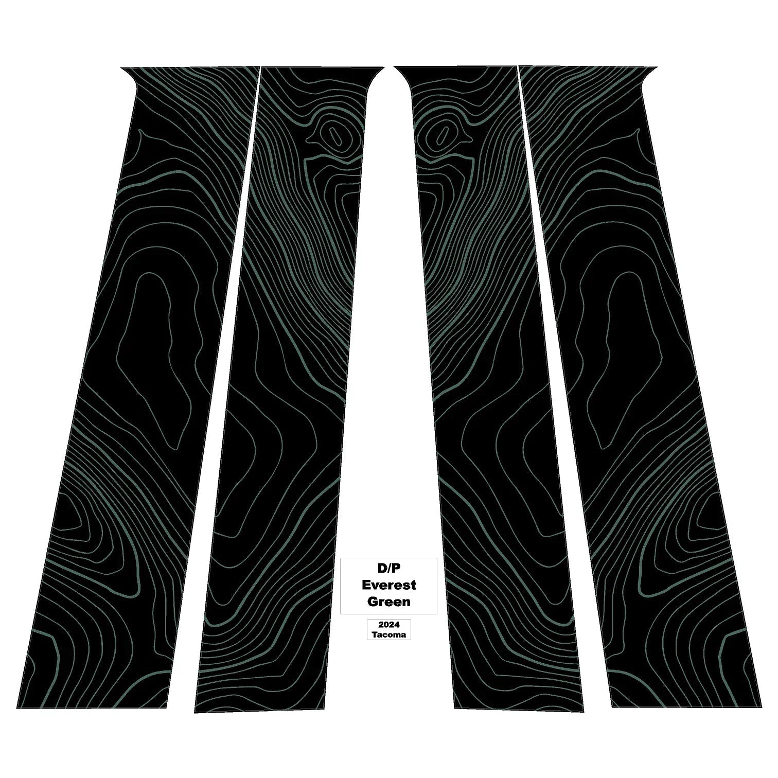 Topographic B Pillar Overlays - 2024+ Tacoma Double Cab / 2025+ 4Runner StickerFab