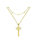 Serpentine Key Double Layered Necklace Vera Lux