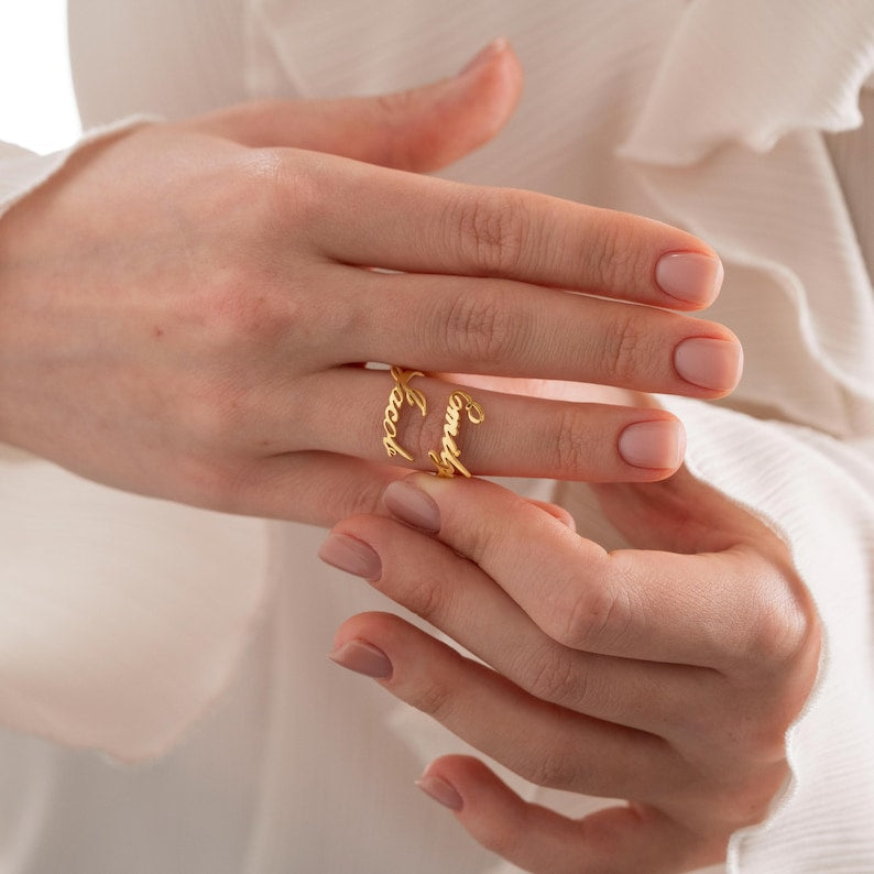 Customized Double Name Open Ring Vera Lux