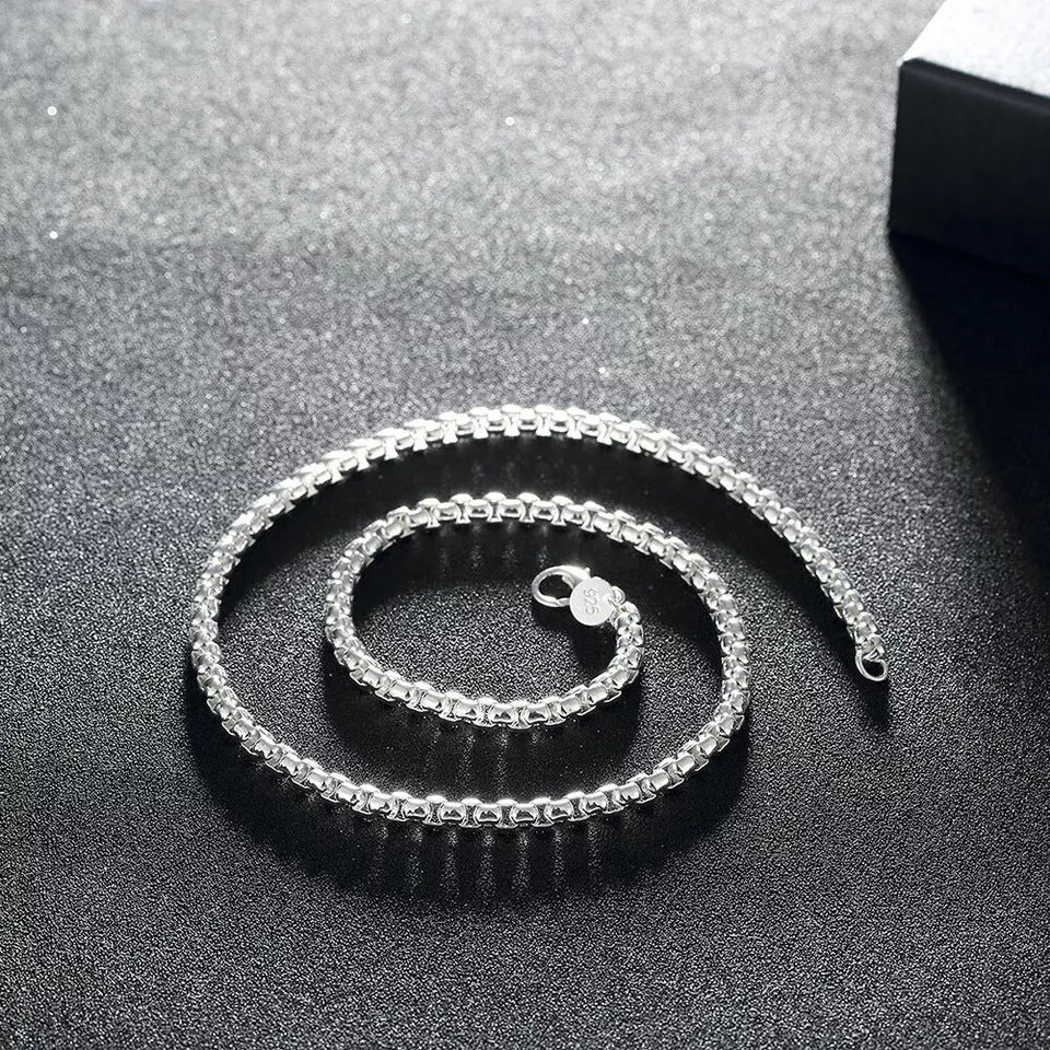 Silver-Plated Square Clasp Side-Chain Punk Hip-Hop Rock Necklace Vera Lux