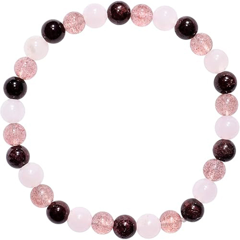 6mm Mixed-Color Stone Bead Elastic Bracelet For Women Vera Lux