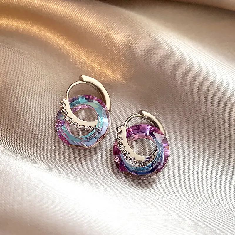 2026 New Shimmer Crystal Circle Earrings, Elegant Premium Design Vera Lux