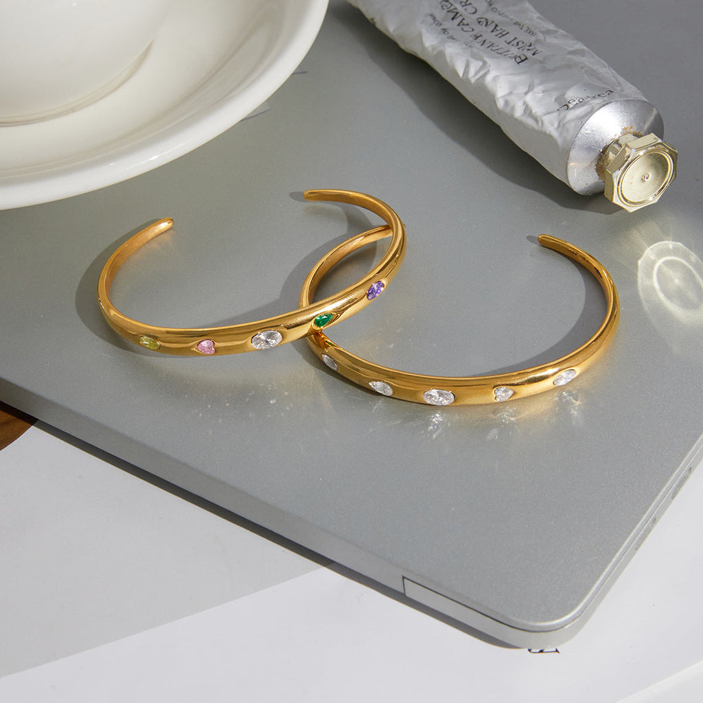 Colorful Zircon Open Bangle Collection Vera Lux