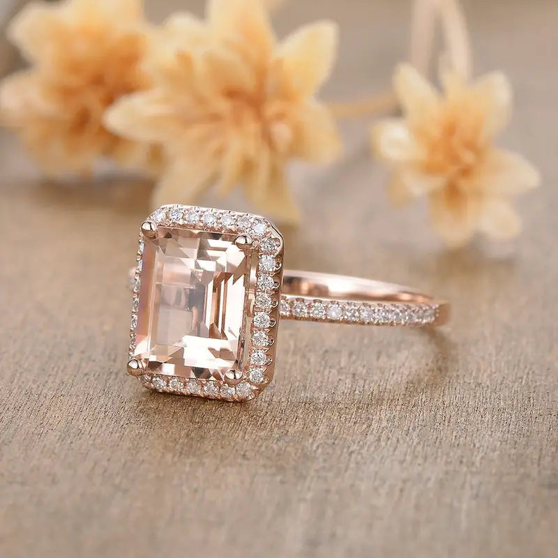 Rose Gold-Plated Womens Engagement Ring Vera Lux