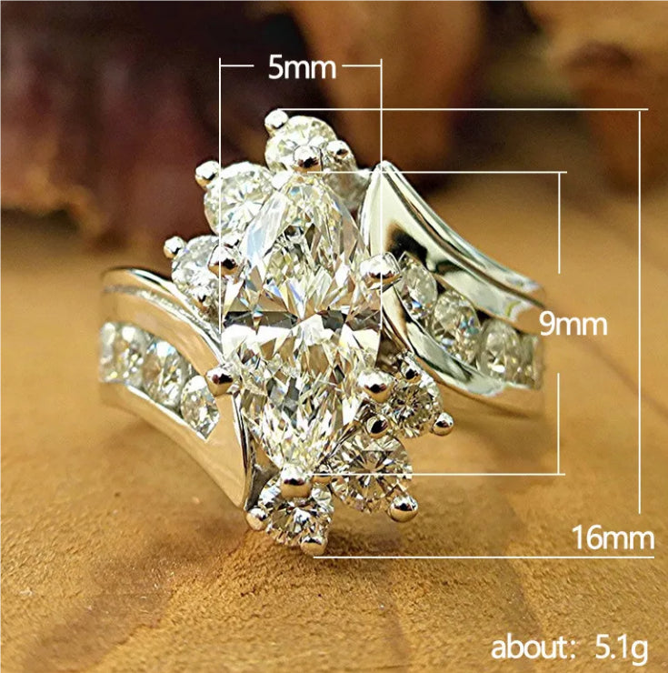 Horse Eye Shaped Zircon Ring For Women Vera Lux