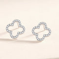 S925 sterling silver forest-style four-leaf clover diamond earrings Vera Lux