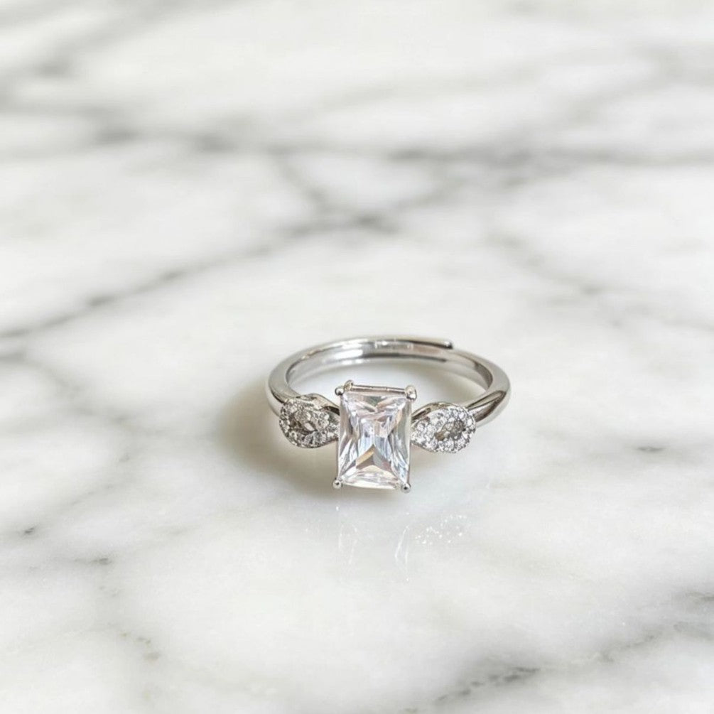 Affordable Luxury Sugar Cube Style Adjustable Ring Vera Lux