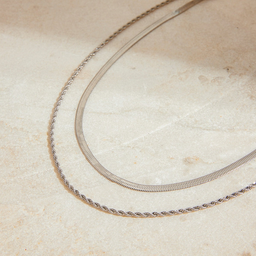 Double chain design simple personality necklace Vera Lux