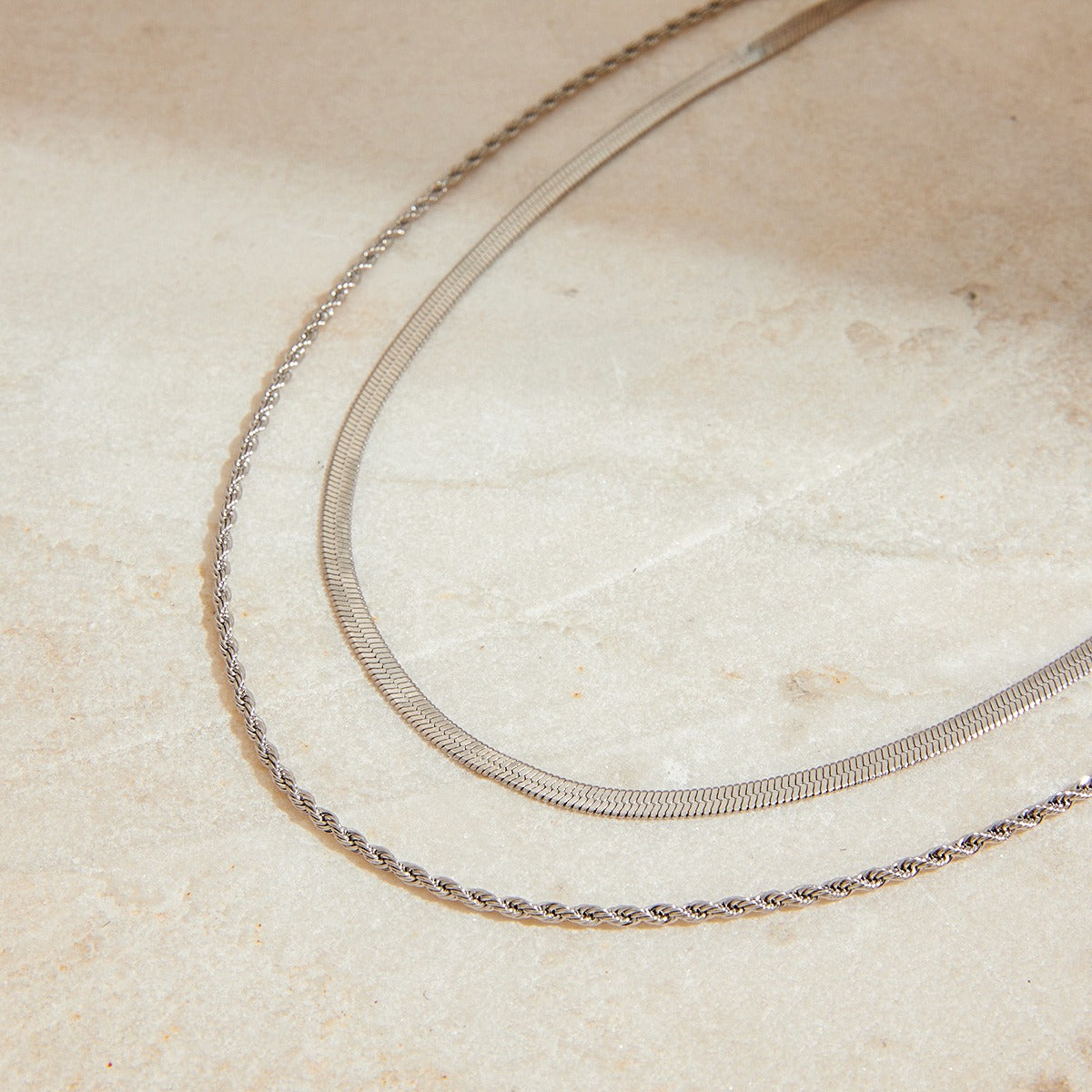 Double chain design simple personality necklace Vera Lux