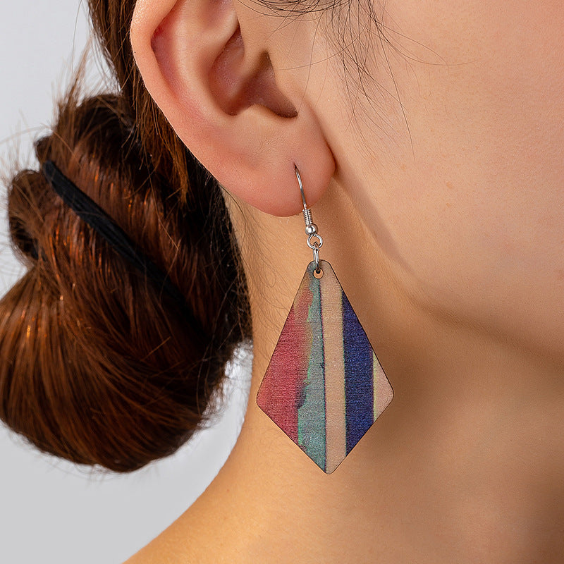 Retro Simple Diamond-Shaped Womens Earrings Vera Lux
