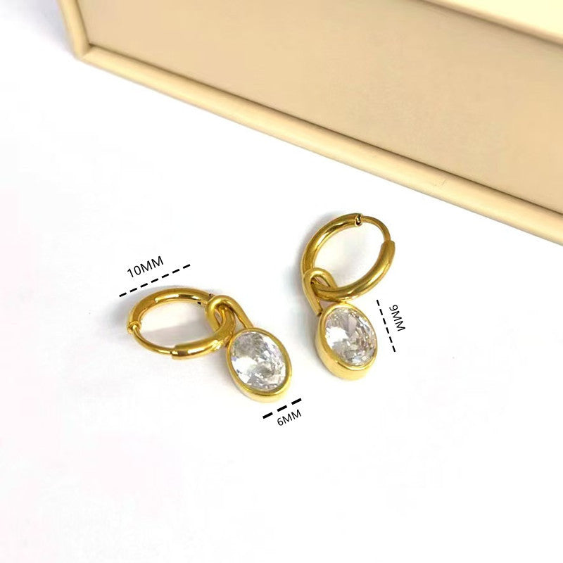 316 Stainless Steel Cartilage Piercing Earring, Single, Diamond-Encrusted Nose Hoop Vera Lux