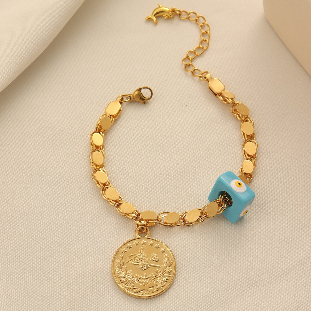 Bohemian Evil Eye Coin Bracelet Vera Lux