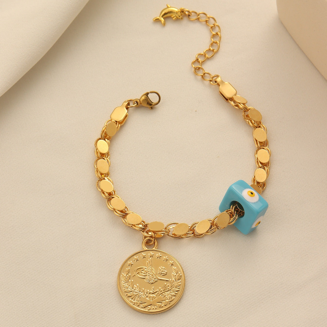 Bohemian Evil Eye Coin Bracelet Vera Lux