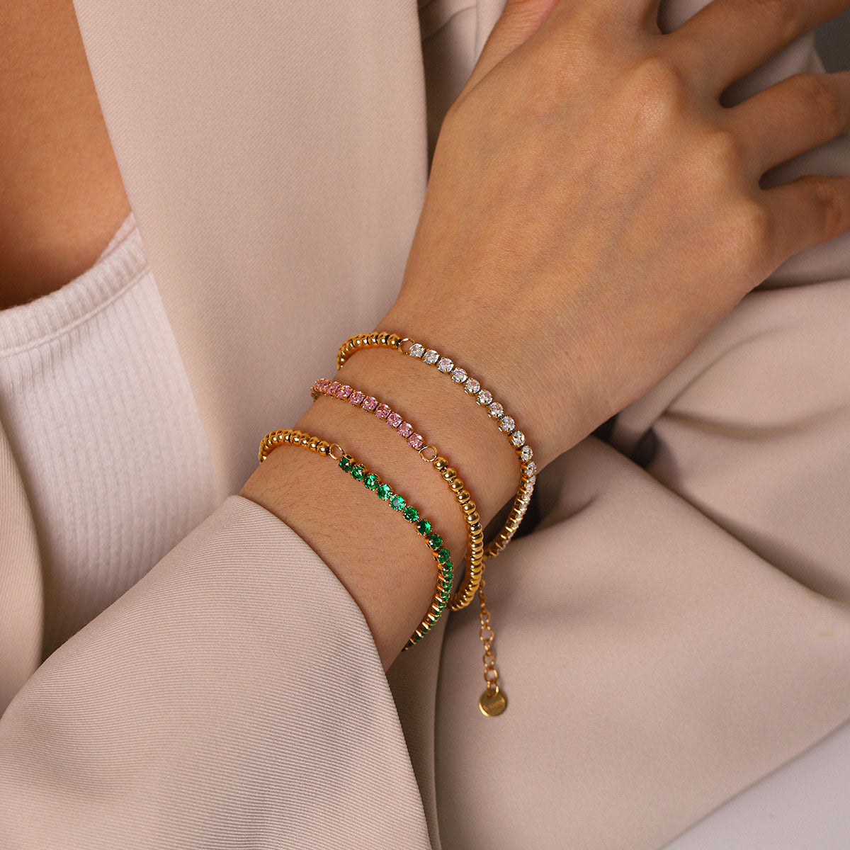 18k Gold-colored Stainless Steel Zircon Bracelet That Wont Fade Vera Lux