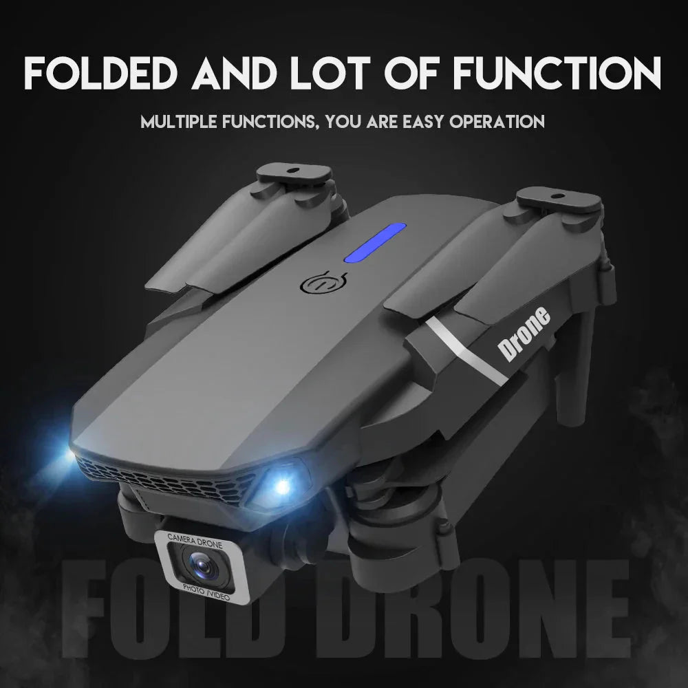E88 Pro Foldable Quadcopter Drone - WIFI FPV, HD 4K Camera, Altitude Hold Whatever the Treasure