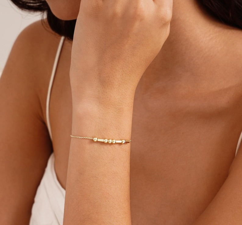 Morse Code Custom Name Bracelet Vera Lux