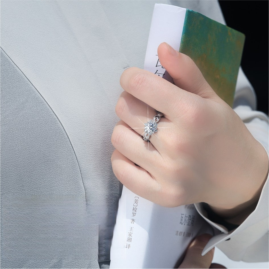 Womens Copper Ring With Round Zircon Inlay Vera Lux