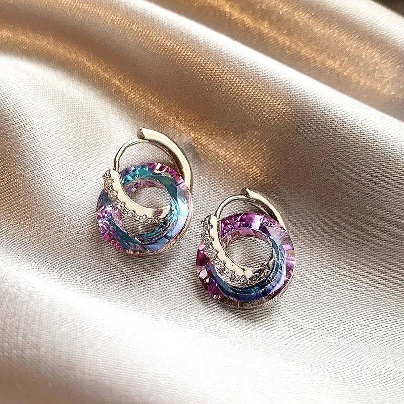 2026 New Shimmer Crystal Circle Earrings, Elegant Premium Design Vera Lux