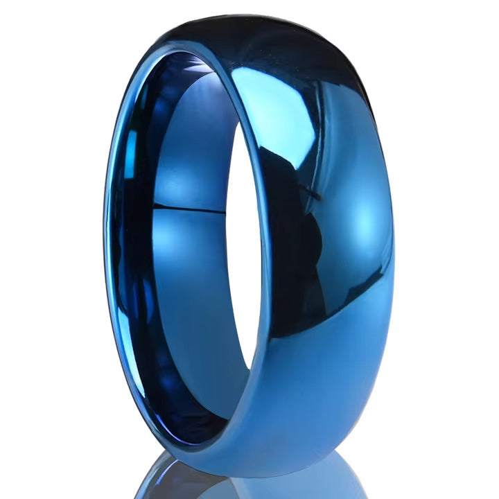 Blue-plated Curved Full-coat Tungsten Steel Ring Vera Lux