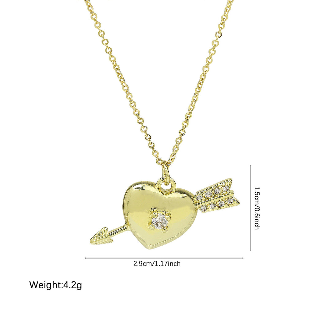 Heart-shaped Fashionable Delicate Clavicle-length Pendant Necklace Vera Lux