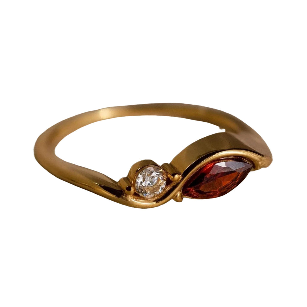 Elegant Wave Birthstone Ring Vera Lux