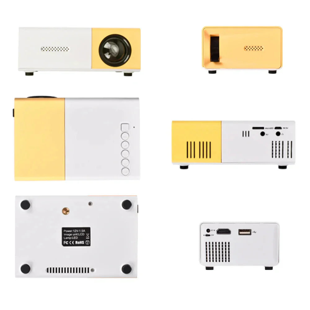 Mini Projector – 1080P Full HD Support, Portable LED Projector, 4K Video Playback, Multiple Connectivity Options Whatever the Treasure